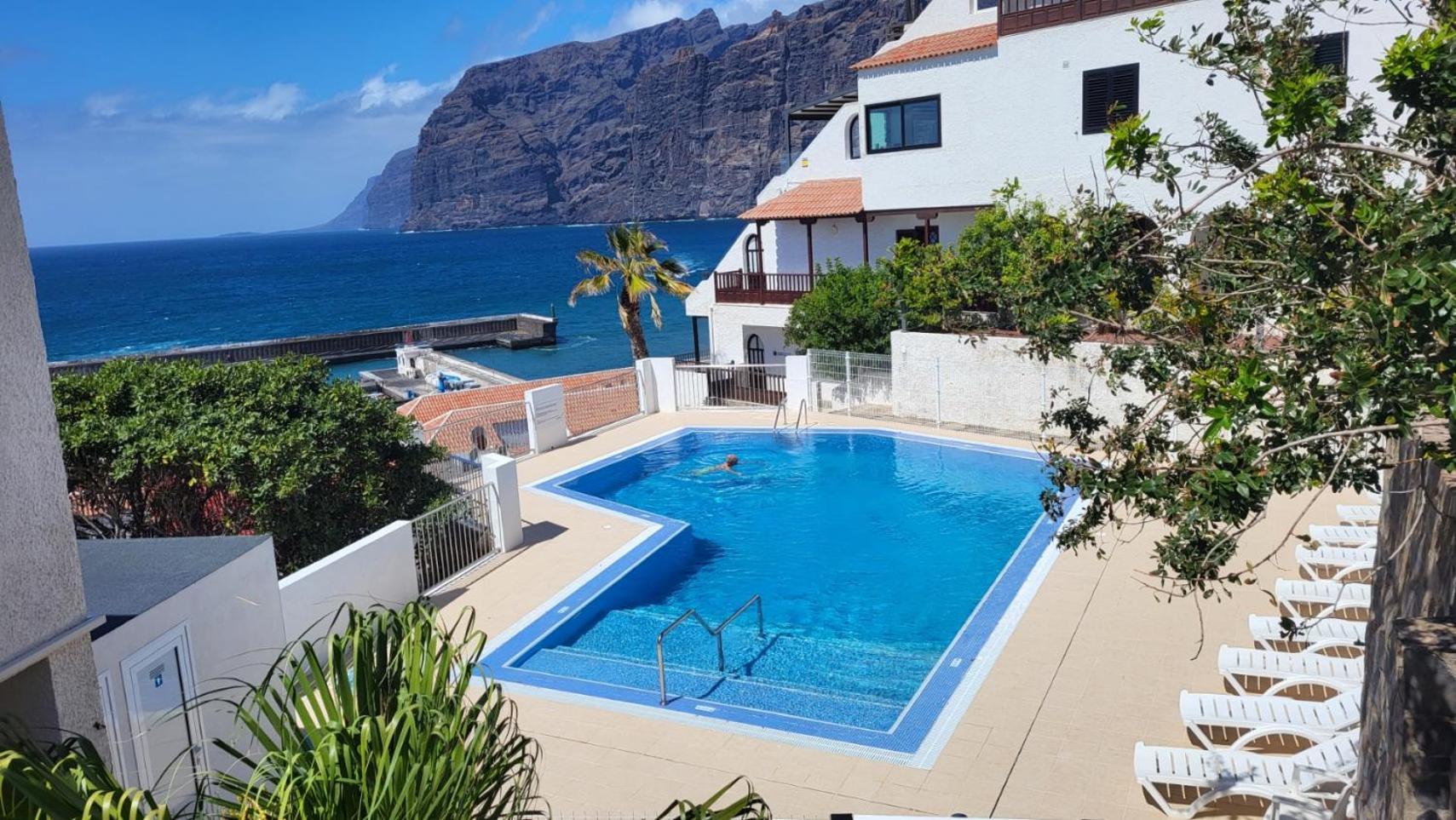 Apartment Mit Sonnenterrasse Und Panorama - Meerblick, 5 Min. Von Hafen + Strand Acantilado de los Gigantes Exterior photo
